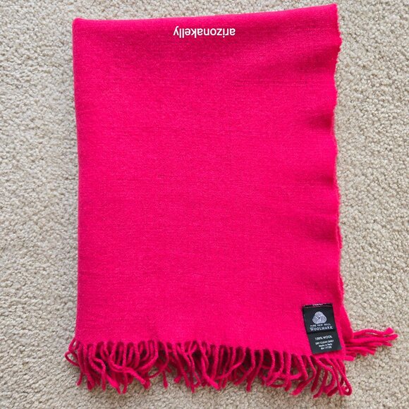Woolmark Accessories - Woven Wool Scarf Fuchsia Pink Woolmark
